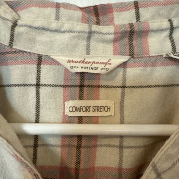 Weatherproof Vintage Women's Long Sleeve Button Down Flannel Shirt Pink, Size M - Picture 7 of 7